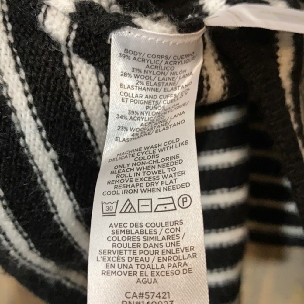 Loft Striped black and white striped sweater with knotted waist small - Picture 7 of 10